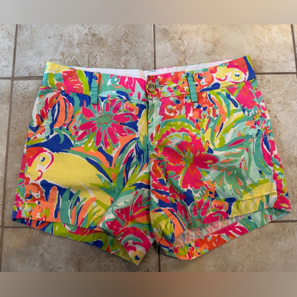 Lilly Pulitzer The Callahan Floral Print Cotton Short Women’s Size 8 Multicolor